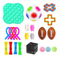 Kinder Anti -Stress -Fußball -Quadrierspielzeug Silikon Stressablastung Blasensensorische Spielzeuge Autismus Pop Pop Fidget Toys Set Set